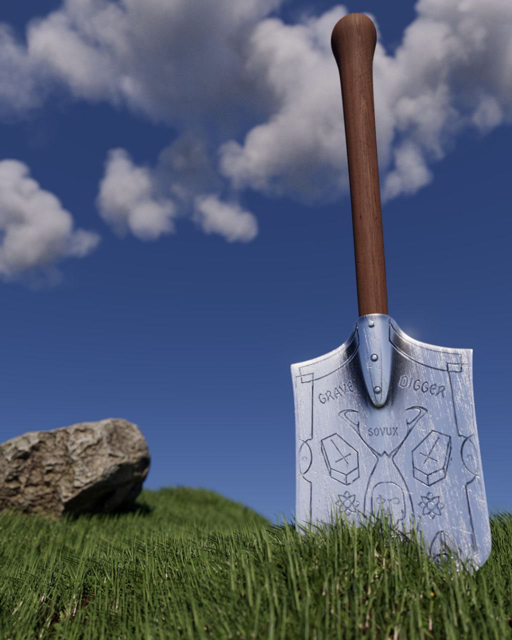 sovux — 3D Concept Art & Modeling: Grave Digger — lopata 2 (#2)